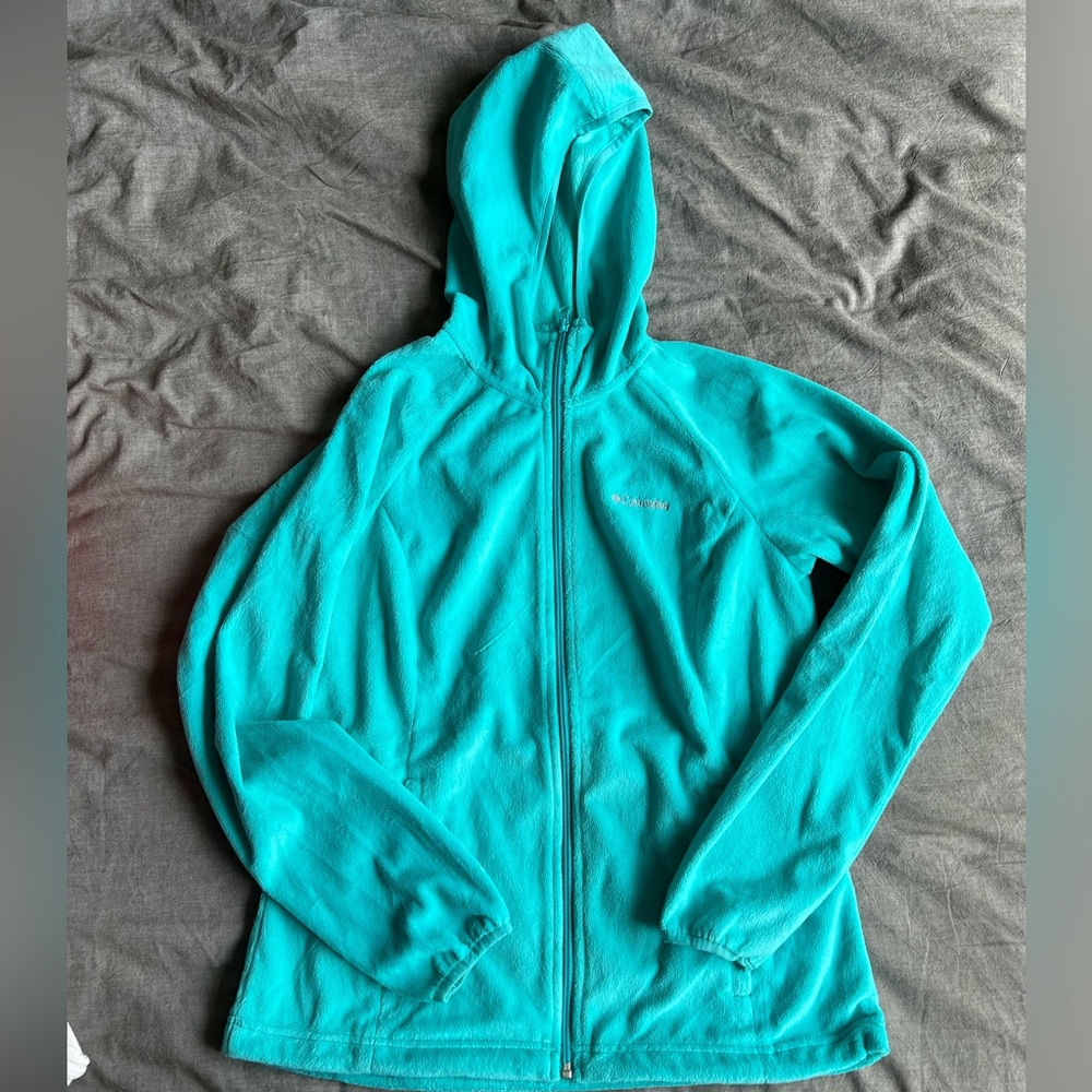 Fuzzy Columbia Hooded Zip-up